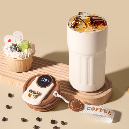 【Fresh Style】Digital Display Coffee Cup 316 Stainless Steel Intelligent Temperature Measurement Thermos Cup