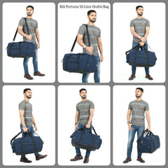 【Authenticity Guarantee】Bili Online Fortune 50L Waterproof Travel Duffel Bag for Men & Women – Large Weekender Luggage Bag with Shoe Compartment | Premium Duffle for 7-8 Day Trips | Gym, Camping & Touring 7-8 Day Trips | Men & Women Travel Duffle