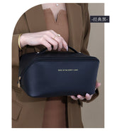 Large Capacity Portable PU Pillow Makeup and Toiletry Storage Bag