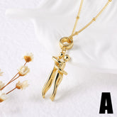 Couple Gold and Silver Dance Pendant Necklace