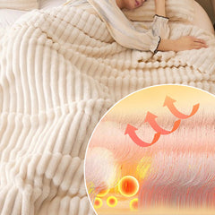 🎅Super Soft Fur Ribbed Fleece Throw Blanket⛄🔥
