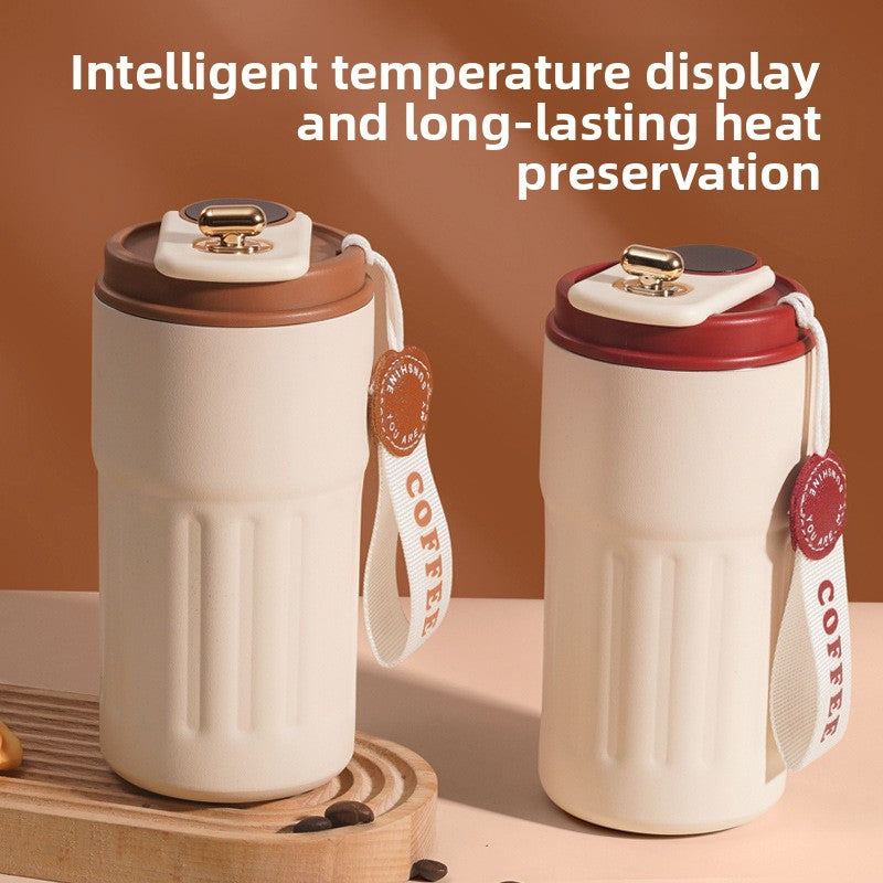 【Fresh Style】Digital Display Coffee Cup 316 Stainless Steel Intelligent Temperature Measurement Thermos Cup