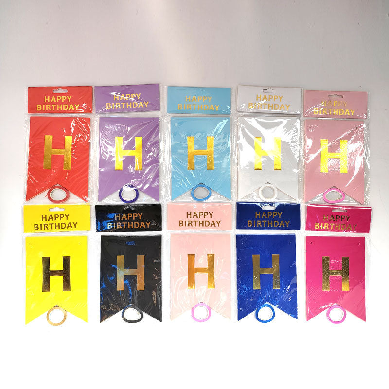 Letters Gilded Fish-tail Flags for Party Backdrop Decoration