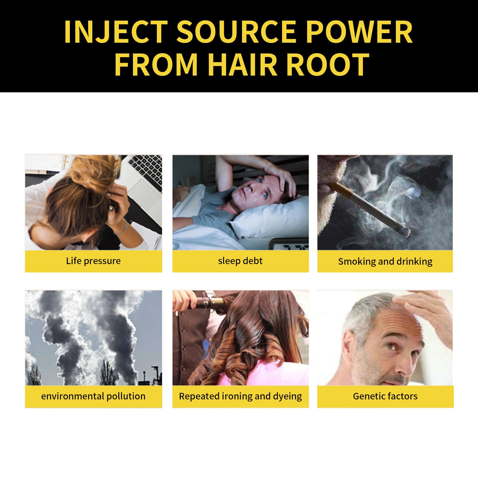 EELHOE Hair Shampoo with He Shou Wu Extract for Black and Smooth Hair