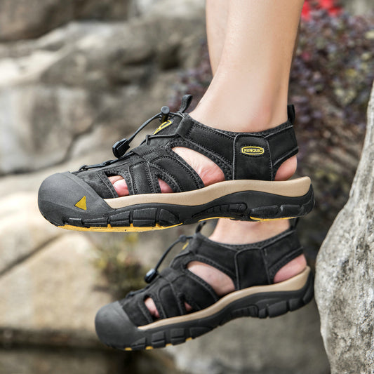 Summer Couple Beach Leather Sole Sandals