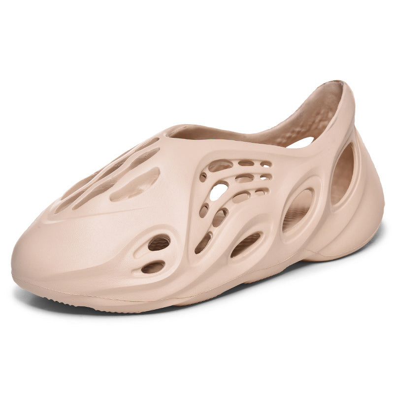 Couple's Large Size Solid Color Coconut Holes Shoes