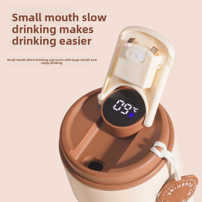 【Fresh Style】Digital Display Coffee Cup 316 Stainless Steel Intelligent Temperature Measurement Thermos Cup