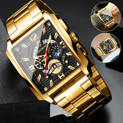 Men's Fully Automatic Square Calendar Watch