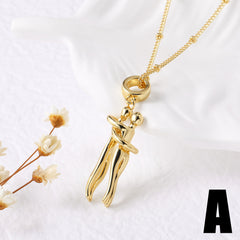 【Love for a Lifetime】 Couple Gold and Silver Dance Pendant Necklace